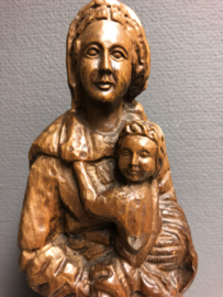 Heiligenbeeld Maria met Kind, 45 cm, Eikenhout, Duits, (3)