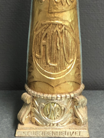 Heiligenbeeld Maria O.L.V. van Scherpenheuvel, hout, 35 cm, gips, (8)