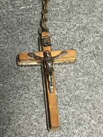 Rozenkrans Heilige Familie, houten kralen. 47 cm