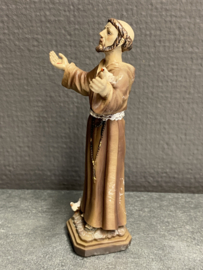 Heiligenbeeld  Franciscus van Assisi, resin, 12 cm (2)