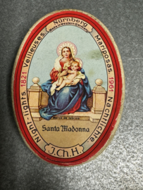 Antiek Doosje met Nachtlichtjes (Veilleuses) Santa Madonna - 1961