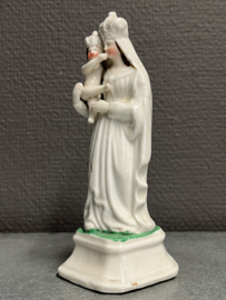 Heiligenbeeld Maria met kind, biscuit porselein, 15cm, eind 1800 (3)