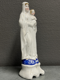 Heiligenbeeld Maria met kind, Biscuit porselein, 1880,  22 cm (5)
