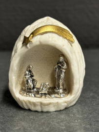 Kerstgroep walnoot, 4 CM