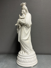 Heiligenbeeld Maria met kind en Jozef, biscuitporselein, 1880, 43 cm (5)