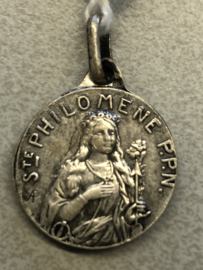 Devotiemedaille Philomena van Rome en pastoor van Ars, 2 cm