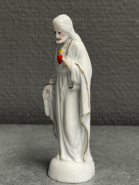 Vuistbeeldje, Jezus Heilig Hart, porselein, 9 cm