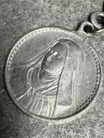 Scapulier Medaille met Theresia van het Kindje Jezus en Onze Lieve Vrouw van de Berg Karmel, 2.5 CM