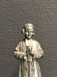 Heiligenbeeld Pastoor van Ars, Johanes Maria Vianney,  tin, 14cm. (3)