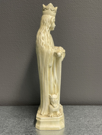 Heiligenbeeld Dimpna van Geel, 22 cm, gips, (1)