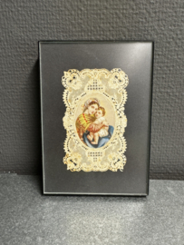 Antieke devotieprent Maria met kind