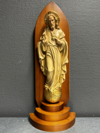 Heiligenbeeld  Heilig Hart van Jezus – hout en gips, ca. 1950