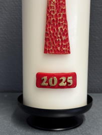 Huispaaskaars 8x25 cm, inclusief standaard