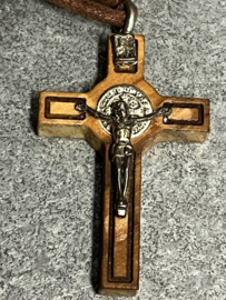 Rozenkrans tientje Benedictus, houten kralen. 21 cm