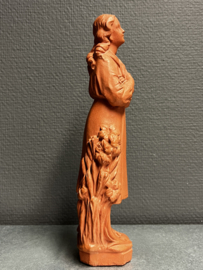 Heiligenbeeld Maria Goretti, beton, terracotta beschilderd, 26 cm, 1900 (10)