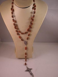 .Rozenkrans Theresia, antieke millefiori trade beads 62 cm