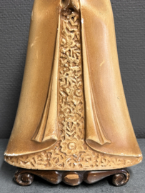 Heiligenbeeld Maria, gips op houten voet (H. Stevens), 31 cm, ca. 1910 (10)