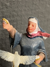 Heiligenbeeld  Clara van Assisi met vogels