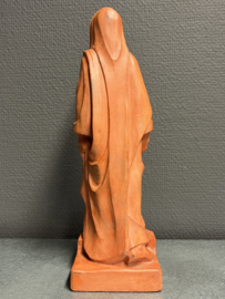 Heiligenbeeld Maria Visitatie, Terracotta, 1967, 28 cm,  (5)