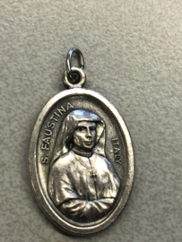Devotiemedaille Jezus Barmhartige en Faustina Kowalska, 2 cm