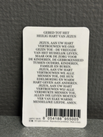 Devotiemedaille Jezus Heilig Hart inclusief bidprentje, 2.5 CM