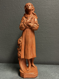 Heiligenbeeld Maria Goretti, beton, terracotta beschilderd, 26 cm, 1900 (10)