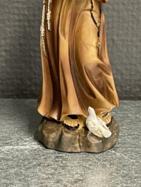 Heiligenbeeld  Franciscus van Assisi met duiven, resin, 13cm (8)