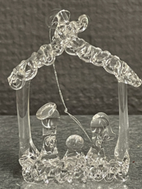 Kerststal, glas, 6 x 5 cm  (9)
