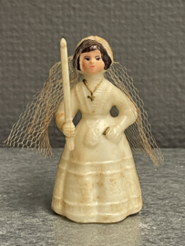 Communicant, taart versiering jaren 30, 8 cm, celluloid (8)