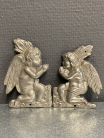 Engelen, putti, tin, 10 cm, per paar Ex voto