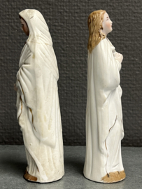 Heiligenbeeld Maria en Johannes, biscuit, 13cm, eind 1800 (2)