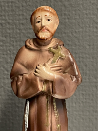 Franciscus van Assisi met kruis en vanitas, 17 cm, resin (2) (beschadigd)