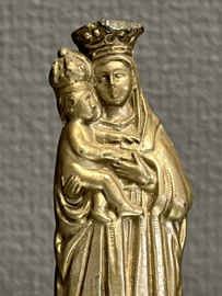 Heiligenbeeld Maria met kind (vuistbeeldje), koper 10 cm hoog (3)