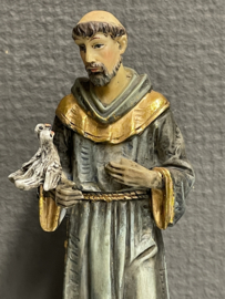 Heiligenbeeld Franciscus van Assisi met vogels 15 cm, resin (10)