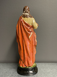 Jezus Heilige Hart beeld, gips, 42 cm, 1900 (0) (verschillende beschadigingen)