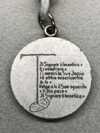 Devotiemedaille Franciscus van Assisi met zegen br. Leo, 2 cm
