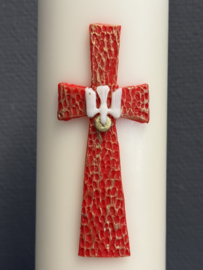 Huispaaskaars 8x25 cm, inclusief standaard