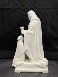Heilige Communie beeld, Biscuit porselein 19 cm, Jezus en communicant 1910 (1)