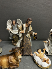 Kerstgroep 11 delig, max hoogte 15.5 CM, resin