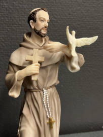 Heiligenbeeld Franciscus van Assisi met hert en vogel