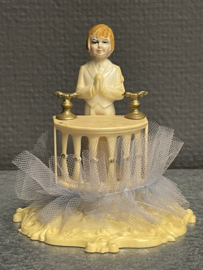 Communicant, taart versiering jaren 30, 10 cm, celluloid (8)