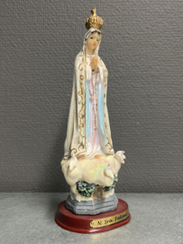 Heiligenbeeld  Maria Onze Lieve Vrouw Fatima met vogels, Resin , 22cm (5)