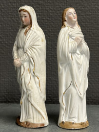 Heiligenbeeld Maria en Johannes, biscuit, 13cm, eind 1800 (2)