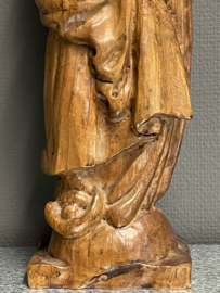 Heiligenbeeld Maria met kind, eikenhout, Duits houtsnijwerk, 41 cm (8)