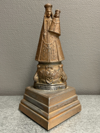 Heiligenbeeld Maria O.L.V van Scherpenheuvel (speeldoos), antiek, metaal, 27 cm (7)