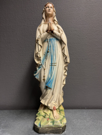 Heiligenbeeld Maria Onze lieve vrouw van van Lourdes, gips, ca. 1920, 41 cm (5)