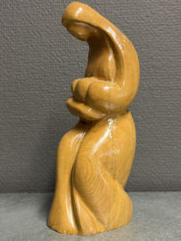 Heiligenbeeld Maria met kind, olijfhout Jerusalem 20 cm (3)