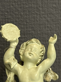 Engel met tambourine, 16 cm, resin (0)
