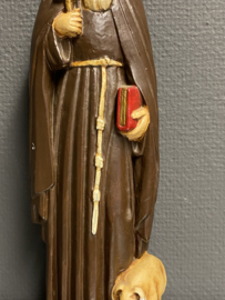 Heiligenbeeld Antonius abt gips, antiek, 31cm. (5)