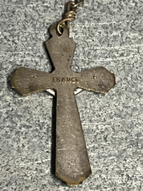 Verzilverde rozenkrans uit Frankrijk, 36 cm